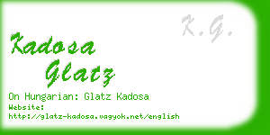 kadosa glatz business card